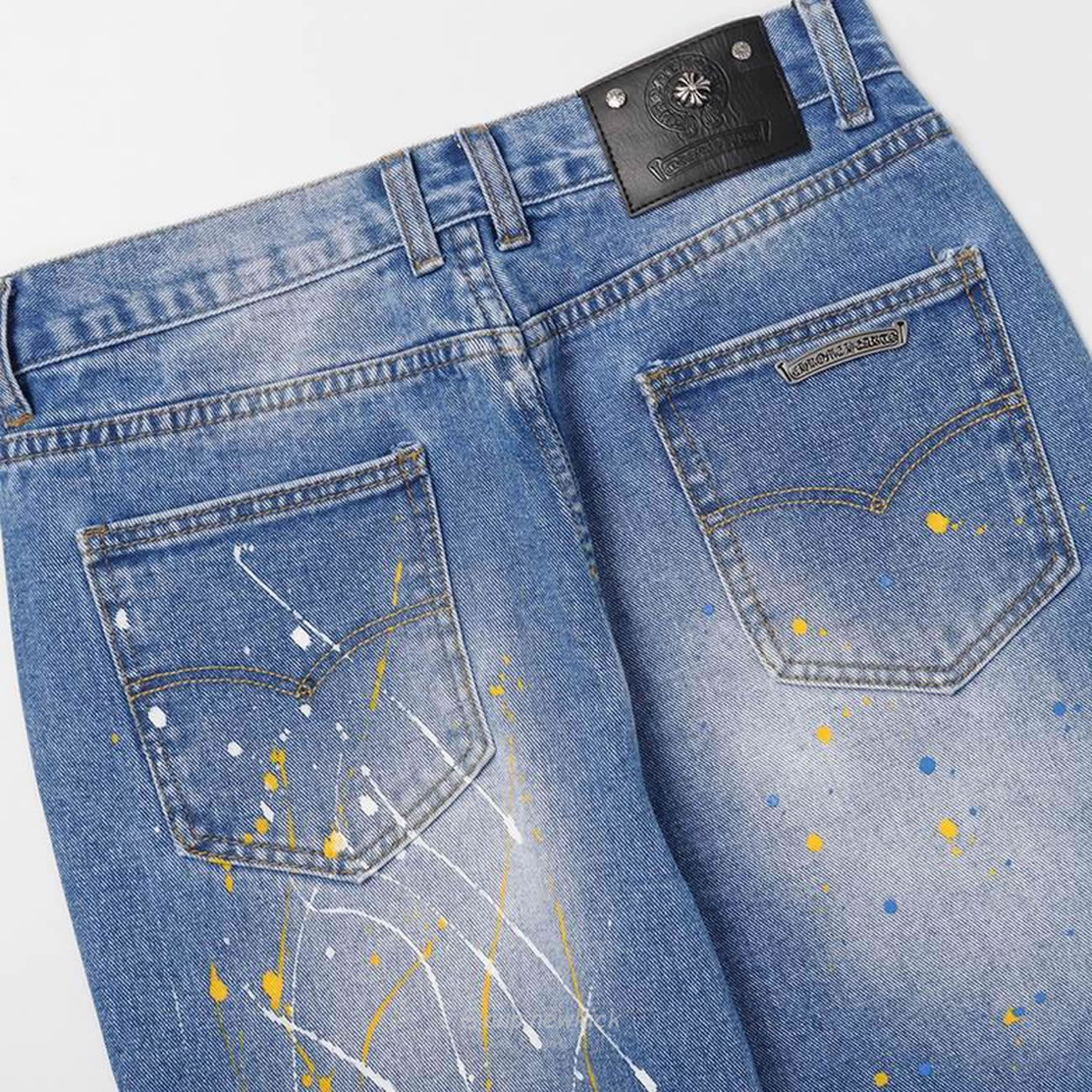 Chrome Hearts Blue Speckle Jeans Cross (10) - www.newkick.vip